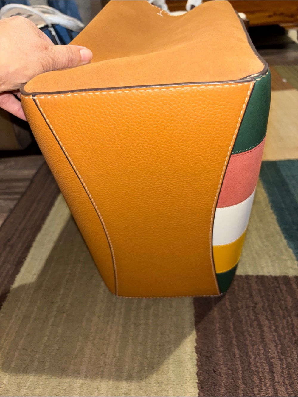Tory Burch Multicolor Patchwork Tote with Logo Panel - Picture 5 of 9